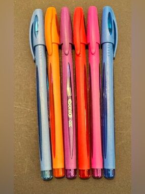 Staples Brand Assorted Gel Ink Pens – Blue, Orange, Purple, Red, Pink (6-Pack)